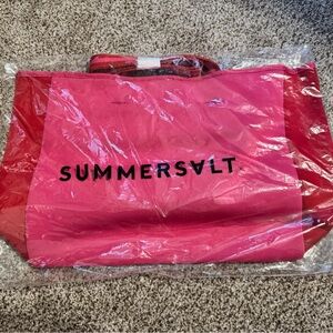 Summersalt Red and Pink Tote Bag Vibrant and Eye-Catching
